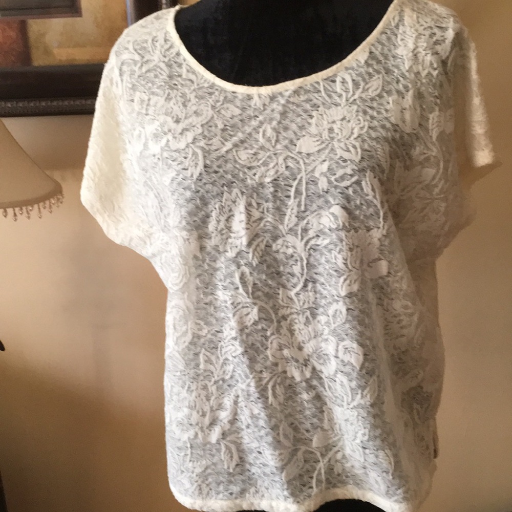 Cream Forever 21 short sleeve dolman tee
